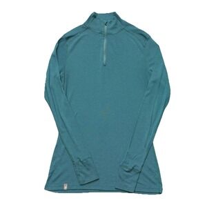 IBEX Womens Sweater 1/4 Zip Base Layer Pullover Solid Merino Wool Blend Size L